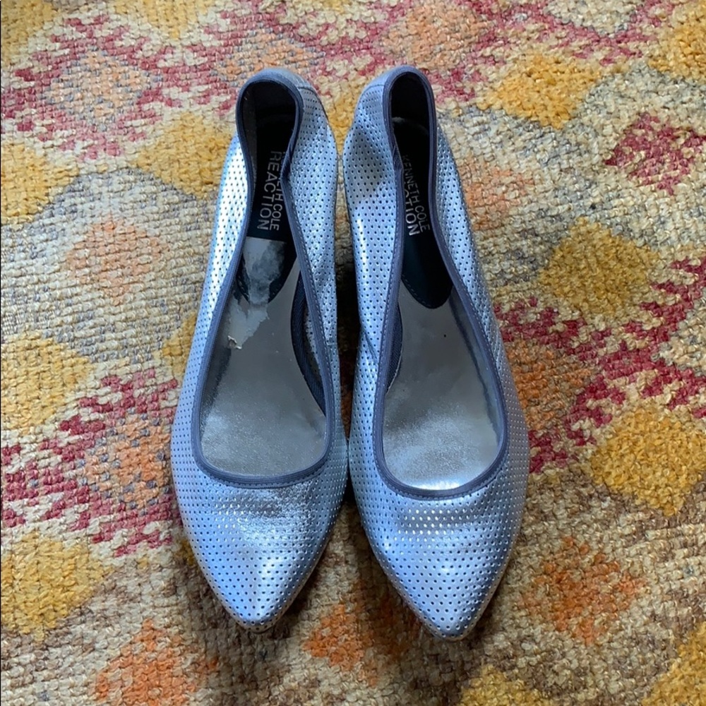 Silver Kenneth Cole Reaction Wedge Shoes